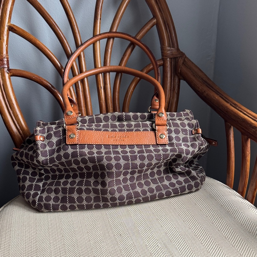 Kate Spade Classic Brown Patterned Satchel
